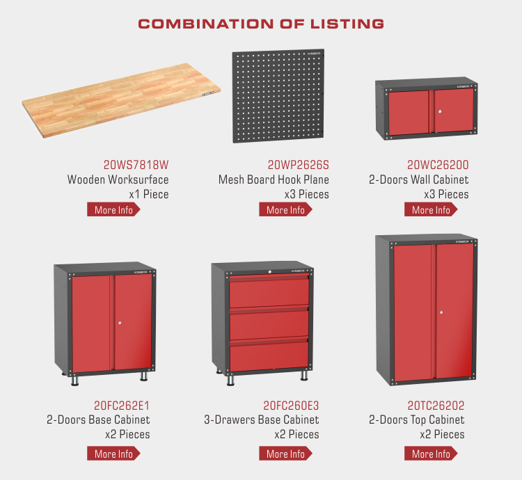 Syst&egrave;me de garage de garage &agrave; 13 pi&egrave;ces pour stockage de garage