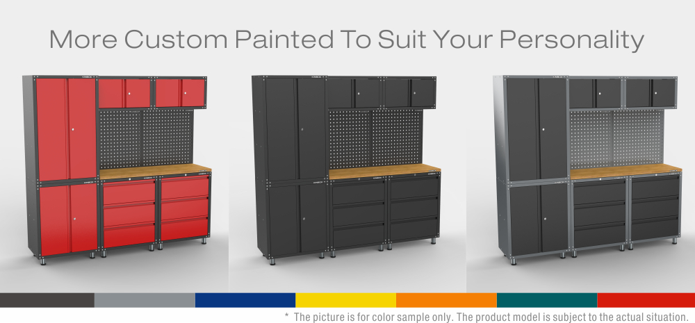 9 pi&egrave;ces Syst&egrave;me d'atelier de garage en m&eacute;tal pour atelier